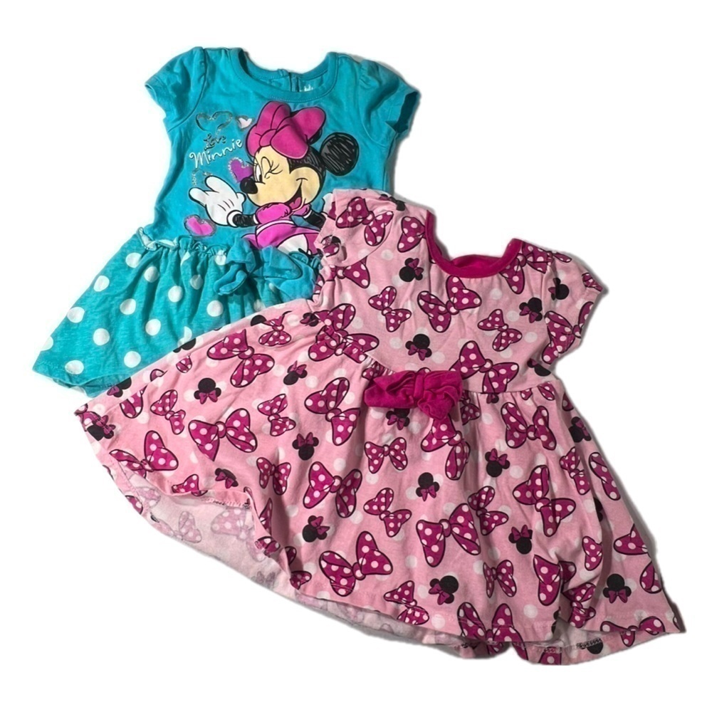Minnie Mouse Pink and Blue Dresses (2 PK) - 12 Months